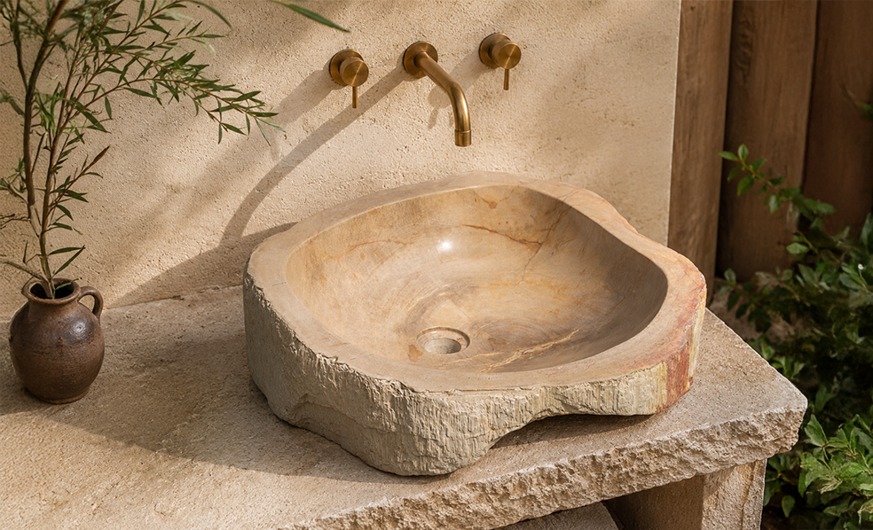 Hand-Carved Stone Urn